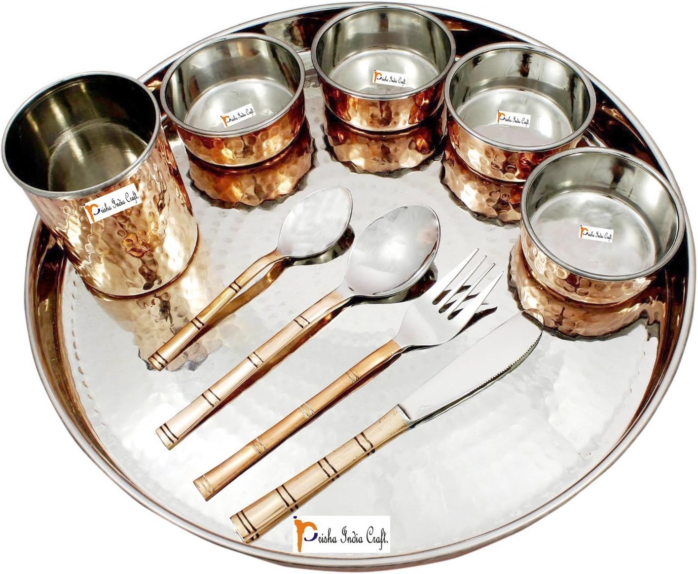Copper Stainless Steel Thali Set